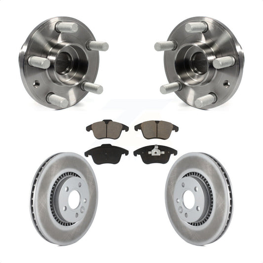 Hub Bearing Assembly Coat Brake Rotor Pad Front Kit For 2008-2015 Land Rover LR2