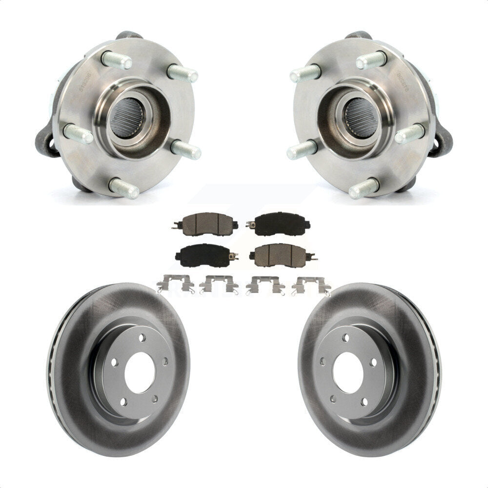Hub Bearing Assembly Coated Disc Brake Rotor And Pad Front Kit For Nissan Altima