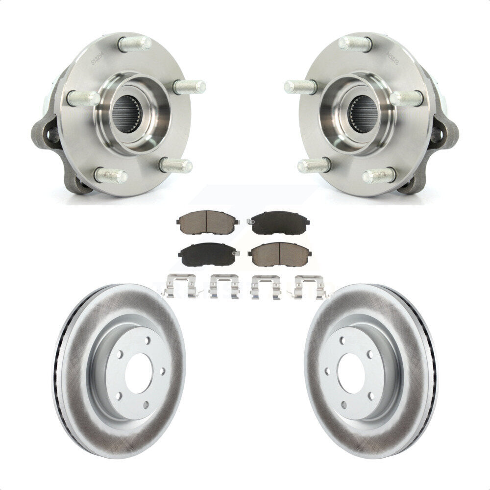 Hub Bearing Assembly Coated Disc Brake Rotor And Pad Front Kit For Nissan Altima