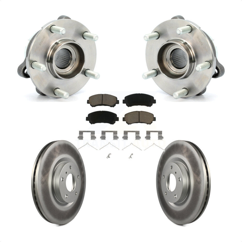 Hub Bearing Assembly Coated Disc Brake Rotor And Pad Front Kit For Nissan Maxima