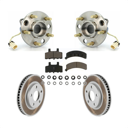 Hub Bearing Coated Brake Rotor & Pad Front Kit For Cadillac DeVille Fleetwood 60