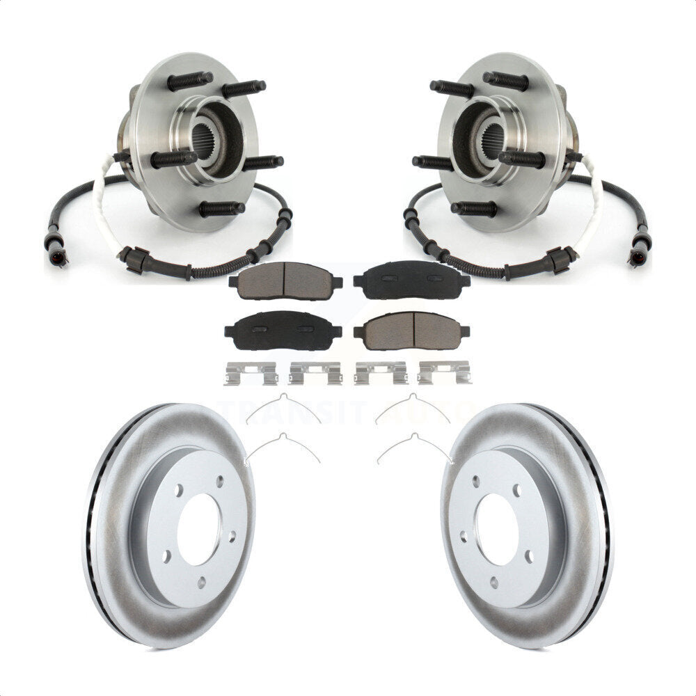 Hub Bearing Coat Brake Rotor Pad Front Kit For 2004 Ford F-150 With 5 Lug Wheels