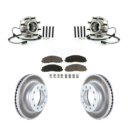 Hub Bearing Coated Brake Rotor Pads Front Kit For 2013 Ford F-250 Super Duty 4WD