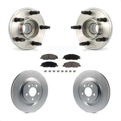Hub Bearing Assembly Coated Disc Brake Rotor And Pads Front Kit For Ford Mustang