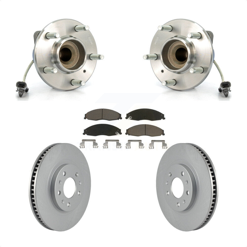 Hub Bearing Assembly Coated Disc Brake Rotor And Pads Front Kit For Cadillac CTS