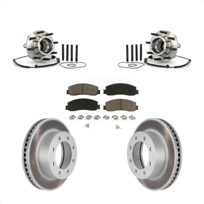 Hub Bearing Coated Brake Rotor Pad Front Kit For 08-10 Ford F-350 Super Duty 4WD