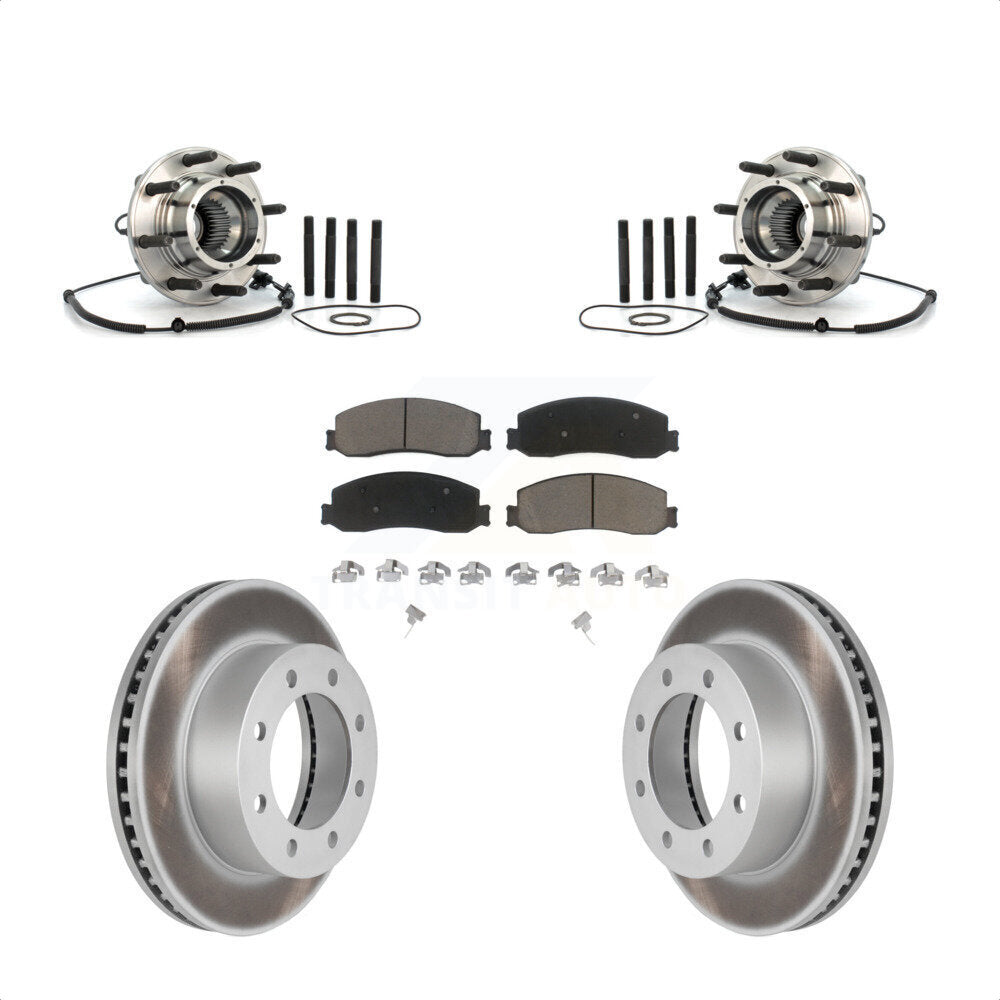 Hub Bearing Coated Brake Rotor Pads Front Kit For 2010 Ford F-250 Super Duty 4WD