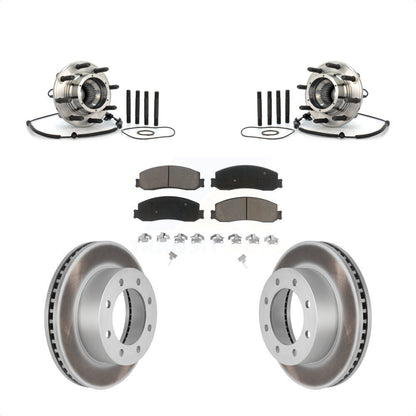 Hub Bearing Coated Brake Rotor Pads Front Kit For 2010 Ford F-250 Super Duty 4WD