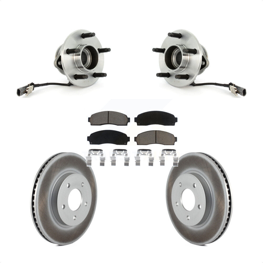 Hub Bearing Coated Brake Rotor & Pads Front Kit For Saturn Vue Chevrolet Equinox