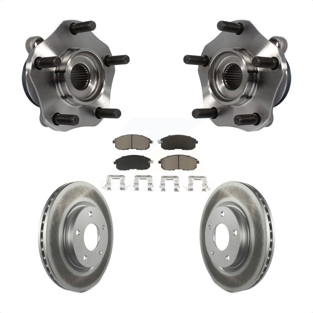 Hub Bearing Assembly Coated Disc Brake Rotor And Pad Front Kit For Nissan Sentra