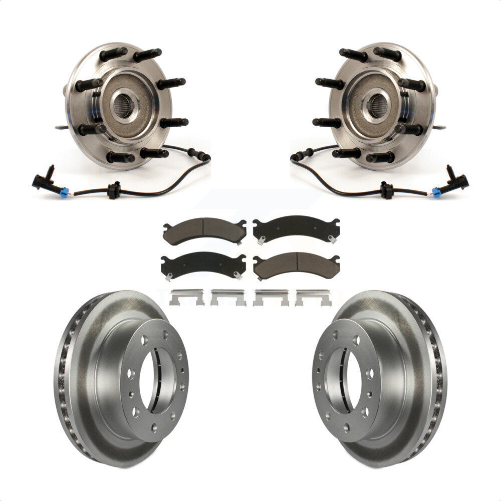 Hub Bearing Coat Brake Rotor Pad Front Kit For Chevrolet GMC Sierra 2500 HD 3500