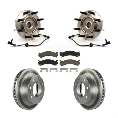 Hub Bearing Coat Brake Rotor Pad Front Kit For Chevrolet GMC Sierra 2500 HD 3500
