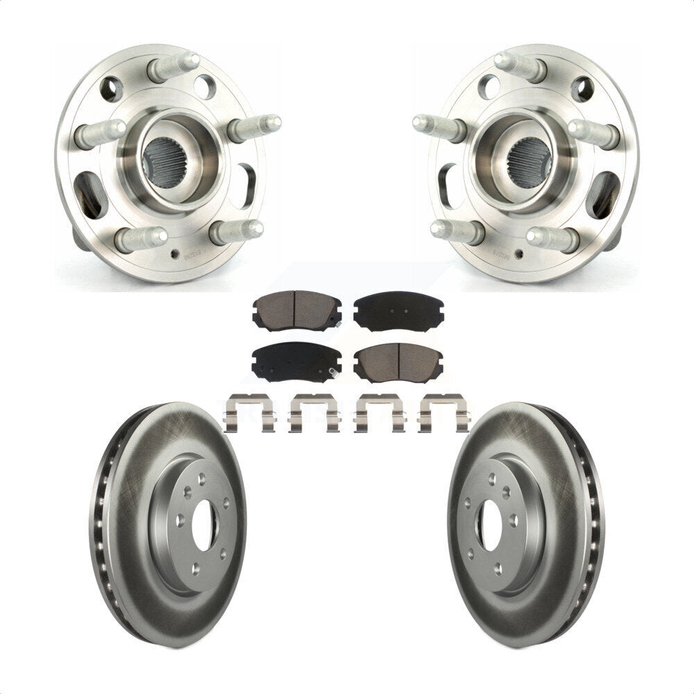 Hub Bearing Coated Brake Rotor & Pad Front Kit For Chevrolet Equinox GMC Terrain