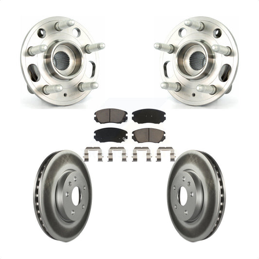 Hub Bearing Coated Brake Rotor & Pad Front Kit For Chevrolet Equinox GMC Terrain