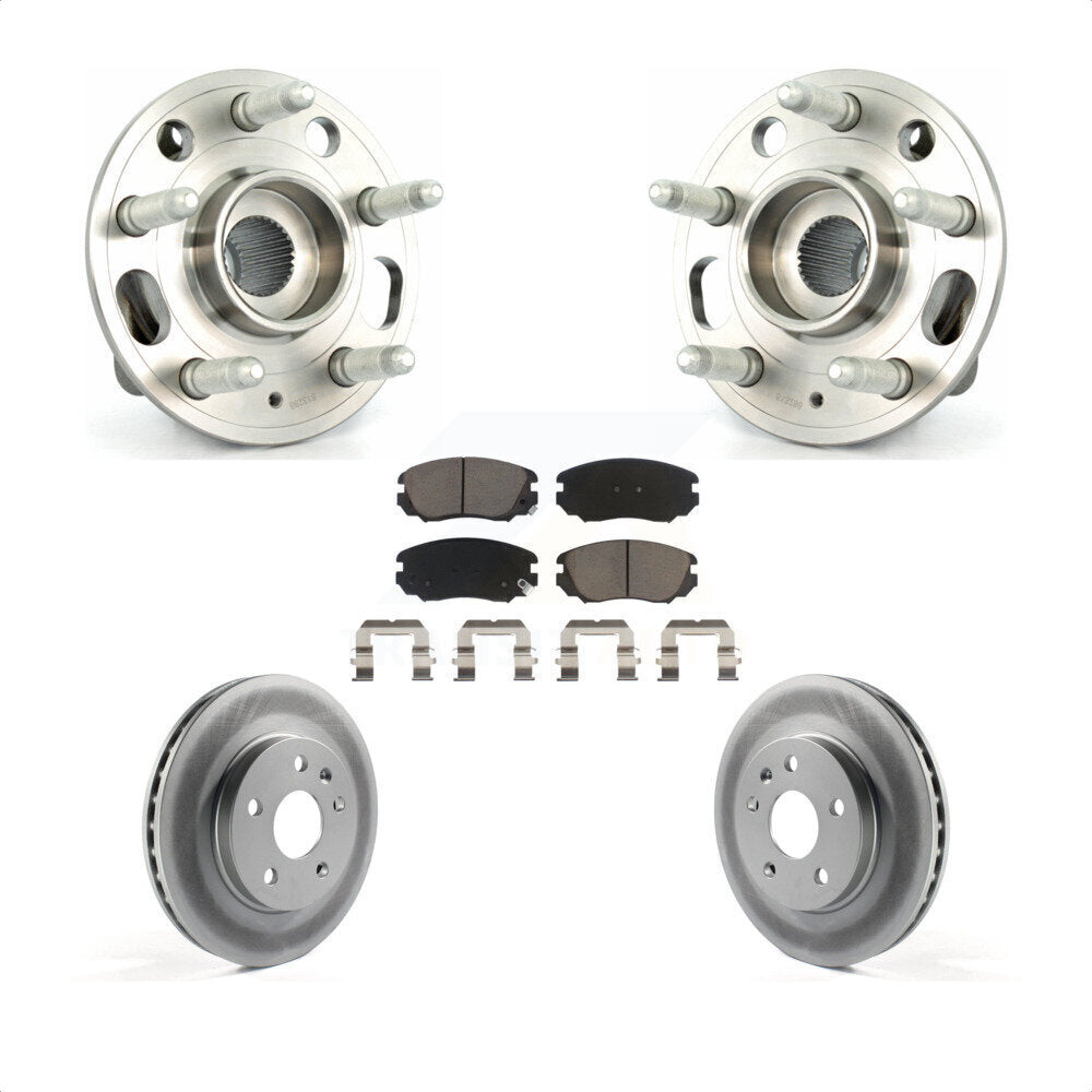 Hub Bearing Coated Brake Rotor & Pads Front Kit For Chevrolet Malibu Buick Regal