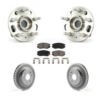 Hub Bearing Coated Brake Rotor & Pads Front Kit For Chevrolet Malibu Buick Regal