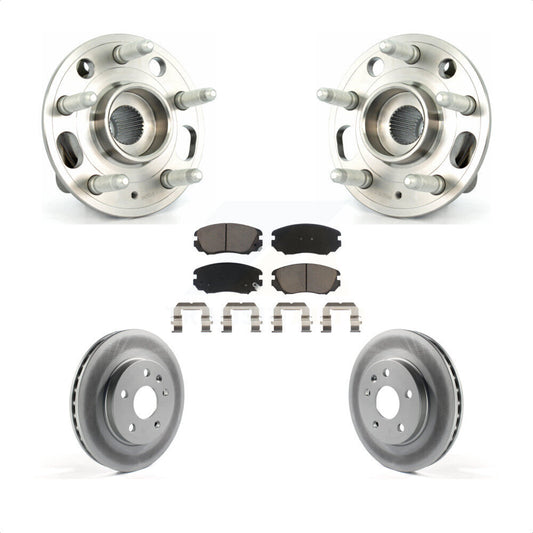 Hub Bearing Coated Brake Rotor & Pads Front Kit For Chevrolet Malibu Buick Regal