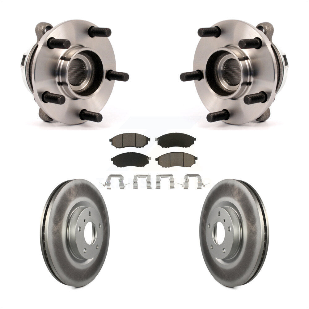 Hub Bearing Assembly Coated Disc Brake Rotor And Pad Front Kit For Nissan Murano
