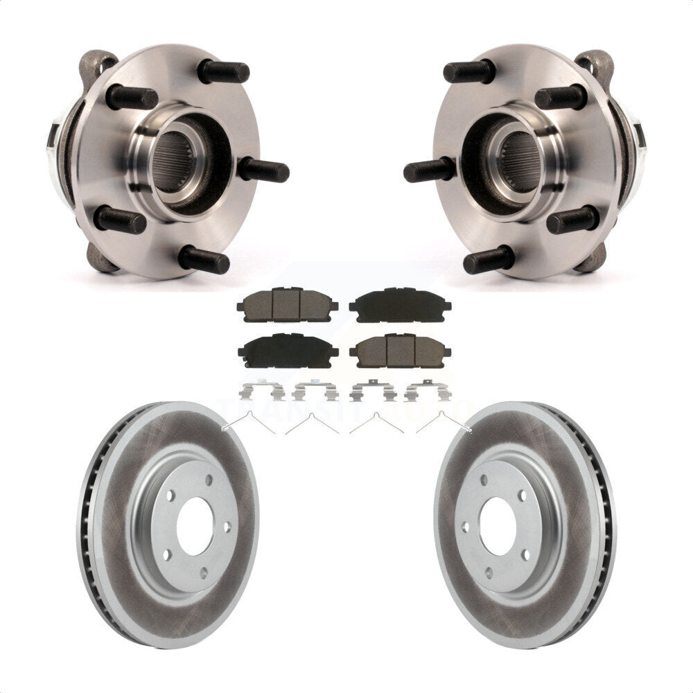 Hub Bearing Assembly Coated Brake Rotor Pad Front Kit For 2011-2017 Nissan Quest