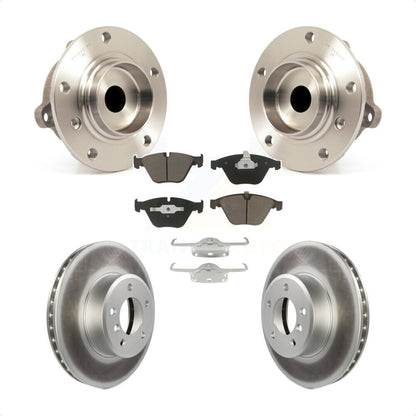 Hub Bearing Assembly Coated Brake Rotor And Pad Front Kit For BMW 530i 525i 528i