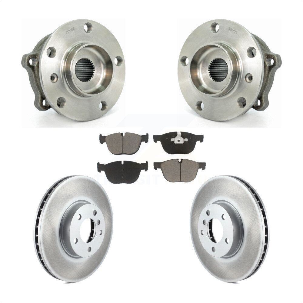 Hub Bearing Assembly Coated Disc Brake Rotors And Pads Front Kit For BMW X5 X6