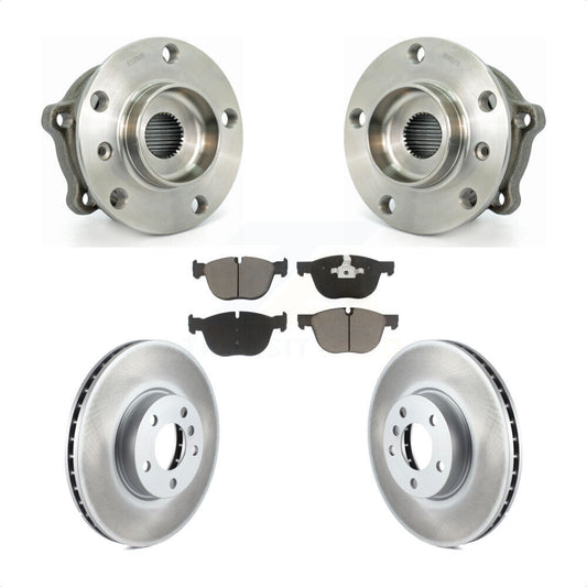 Hub Bearing Assembly Coated Disc Brake Rotors And Pads Front Kit For BMW X5 X6