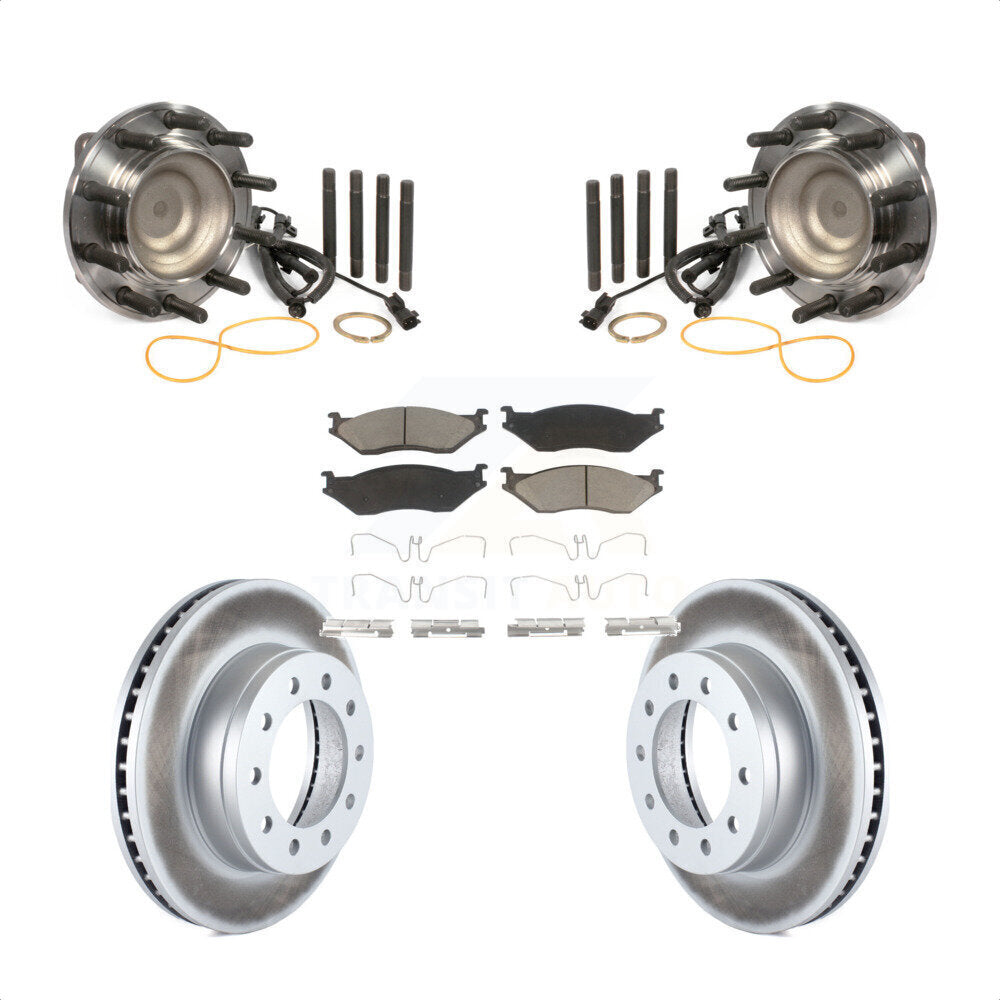 Hub Bearing Coat Brake Rotor Pad Front Kit For Ford F-450 Super Duty F-550 4 X 2