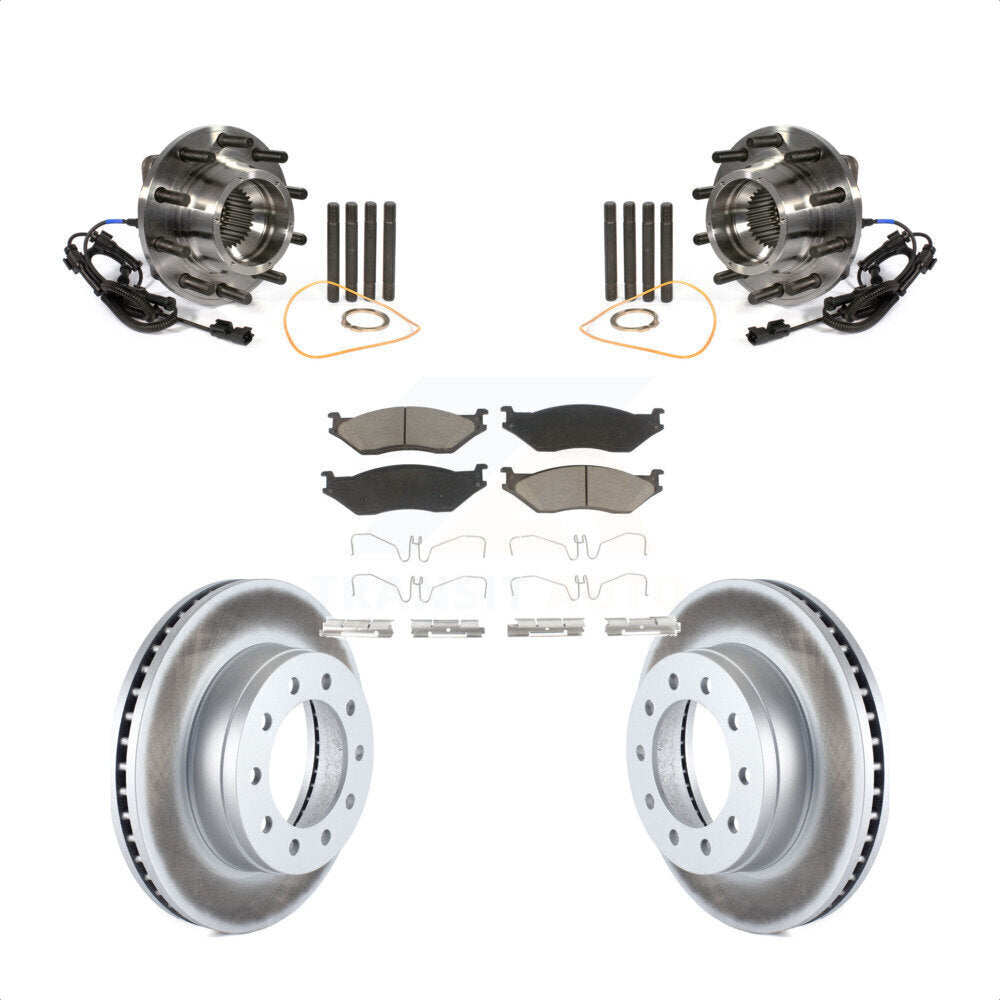 Hub Bearing Coat Brake Rotor Pad Front Kit For Ford F-450 Super Duty F-550 4 X
