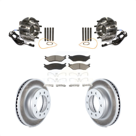 Hub Bearing Coat Brake Rotor Pad Front Kit For Ford F-450 Super Duty F-550 4 X