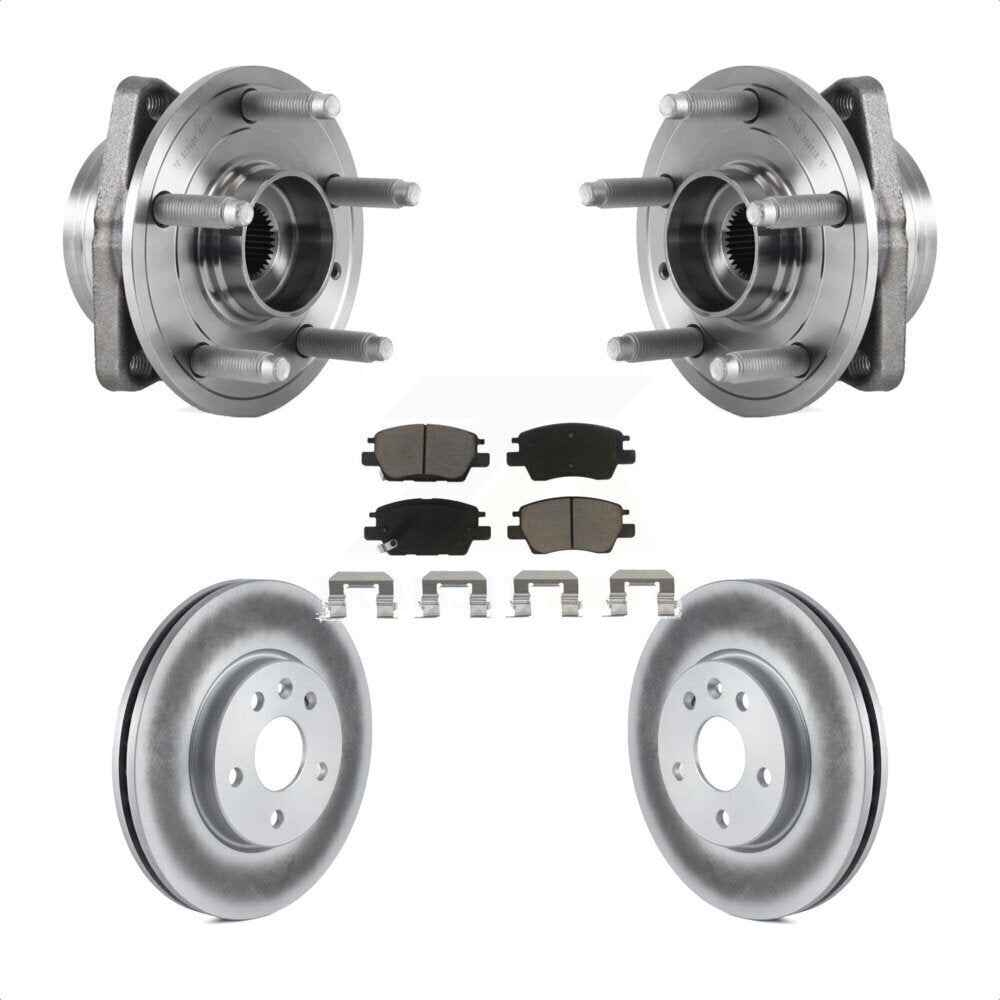 Hub Bearing Coated Brake Rotor & Pads Front Kit For Chevrolet Cruze Volt Bolt EV