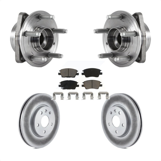 Hub Bearing Coated Brake Rotor & Pads Front Kit For Chevrolet Cruze Volt Bolt EV