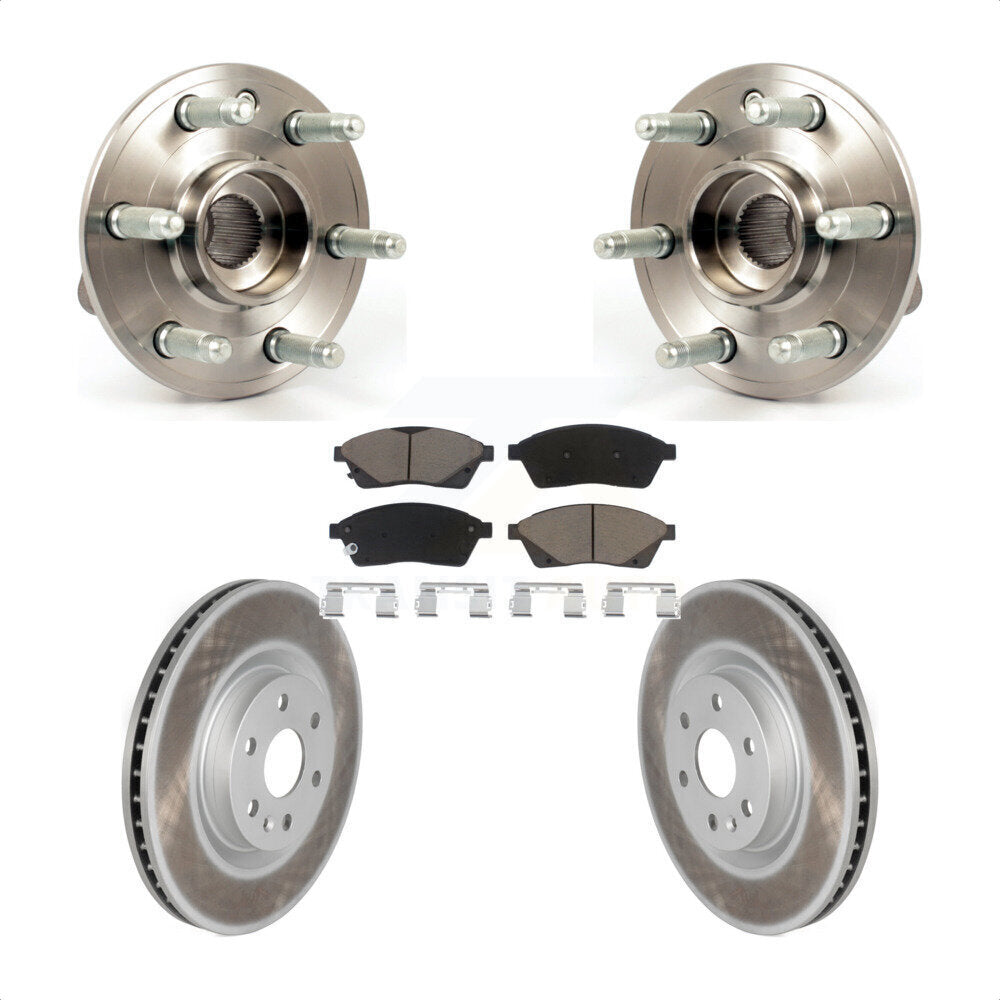 Hub Bearing Assembly Coated Brake Rotor Pad Front Kit For Cadillac SRX Saab 9-4X