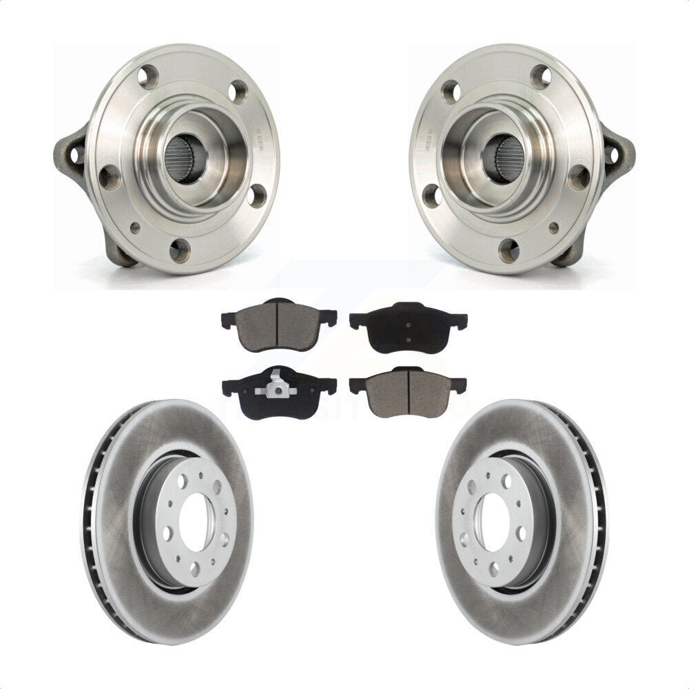 Hub Bearing Assembly Coated Brake Rotor Pad Front Kit For Volvo S60 XC70 V70 S80