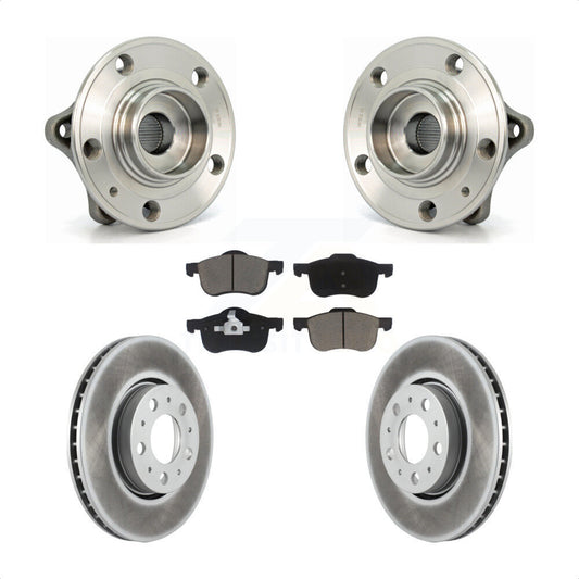 Hub Bearing Assembly Coated Brake Rotor Pad Front Kit For Volvo S60 XC70 V70 S80