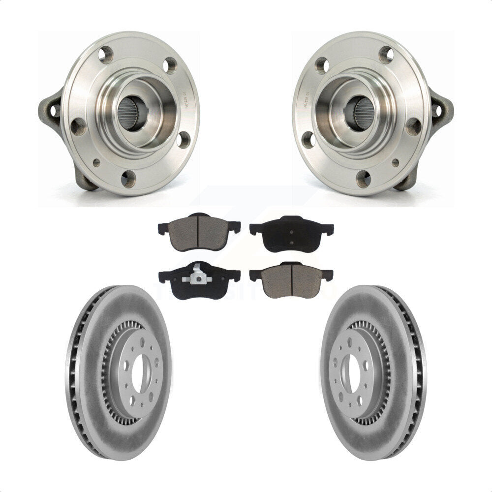 Hub Bearing Assembly Coated Brake Rotor Pad Front Kit For Volvo S60 XC70 V70 S80