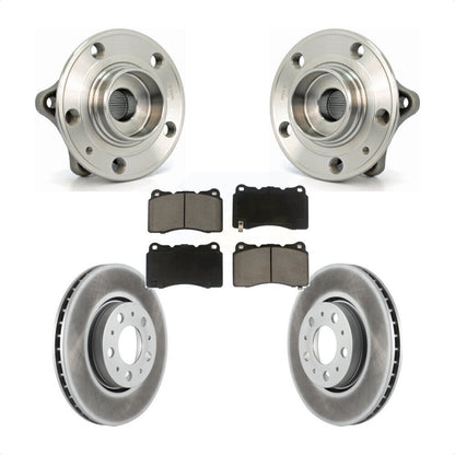Hub Bearing Assembly Coated Brake Rotor Pads Front Kit For 2005-2007 Volvo V70 R