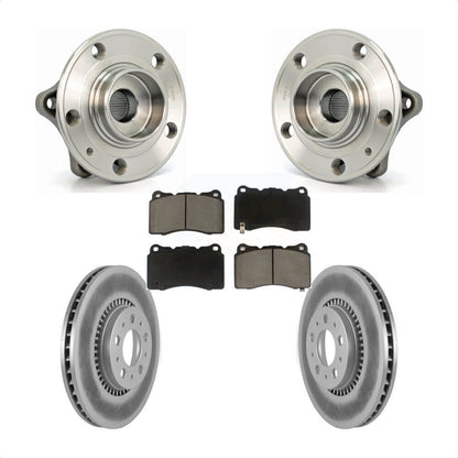 Hub Bearing Assembly Coated Brake Rotor Pads Front Kit For 2005-2007 Volvo V70 R
