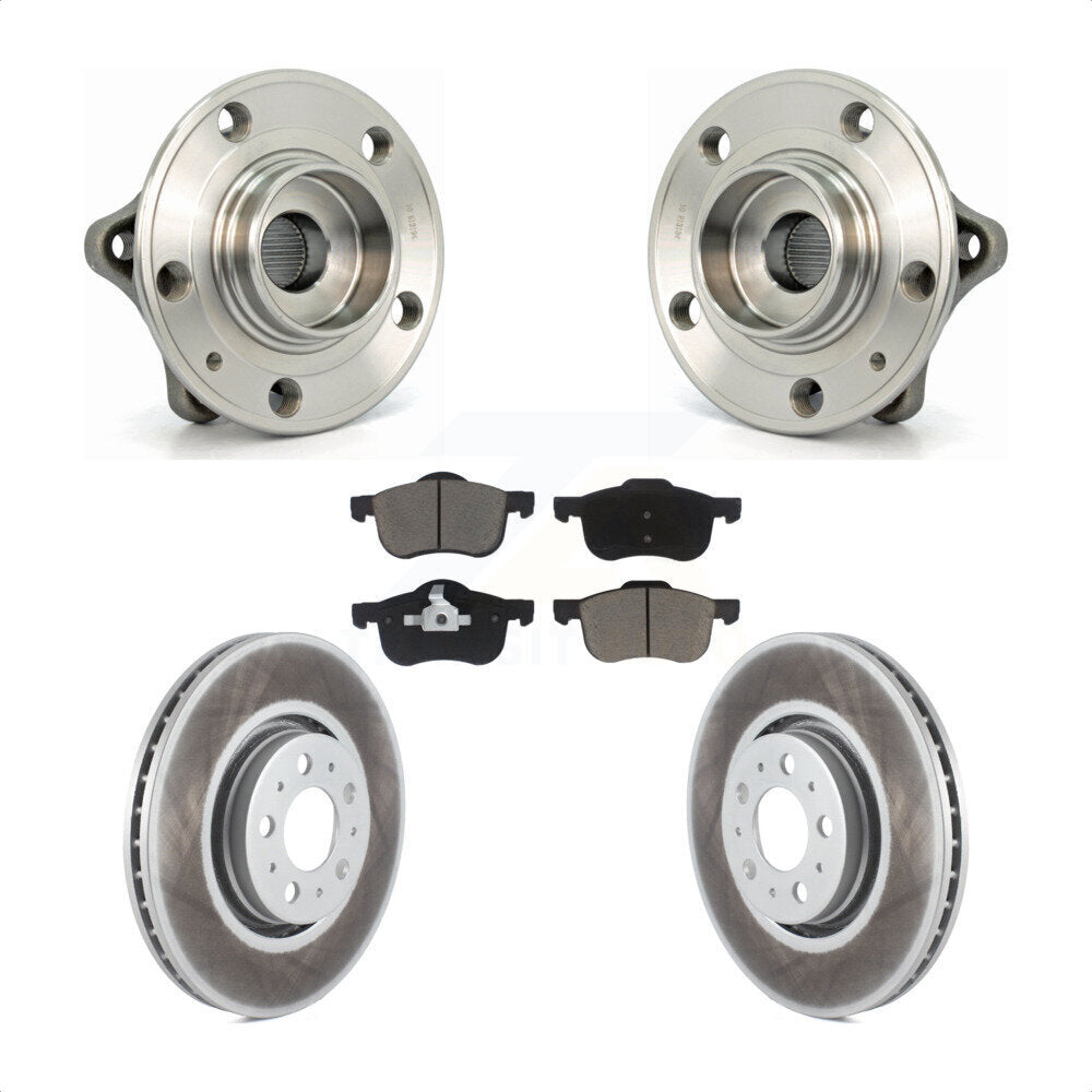 Hub Bearing Assembly Coated Disc Brake Rotors And Pads Front Kit For Volvo S60