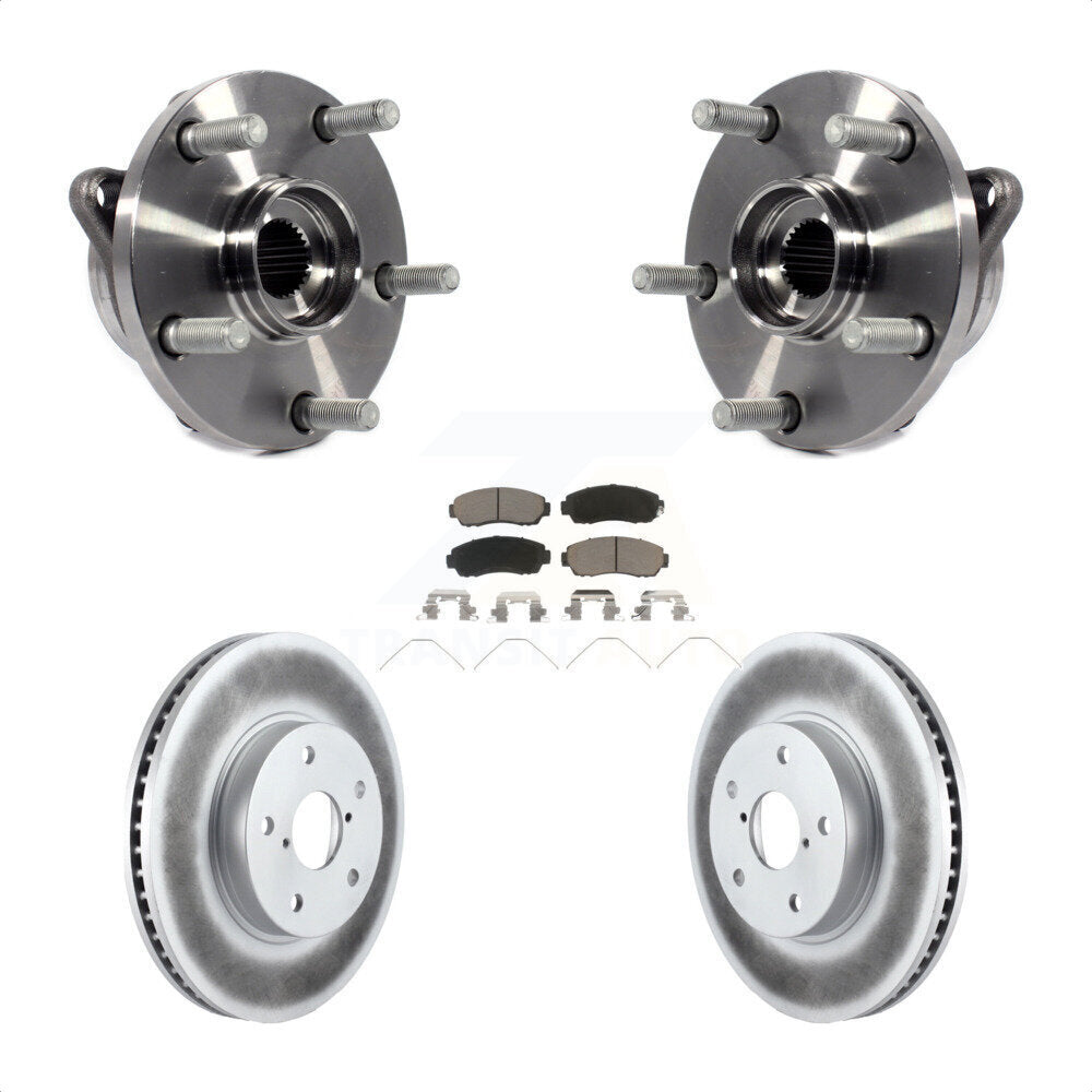 Hub Bearing Coated Brake Rotor & Pads Front Kit For 2016-2019 Subaru Legacy 2.5L