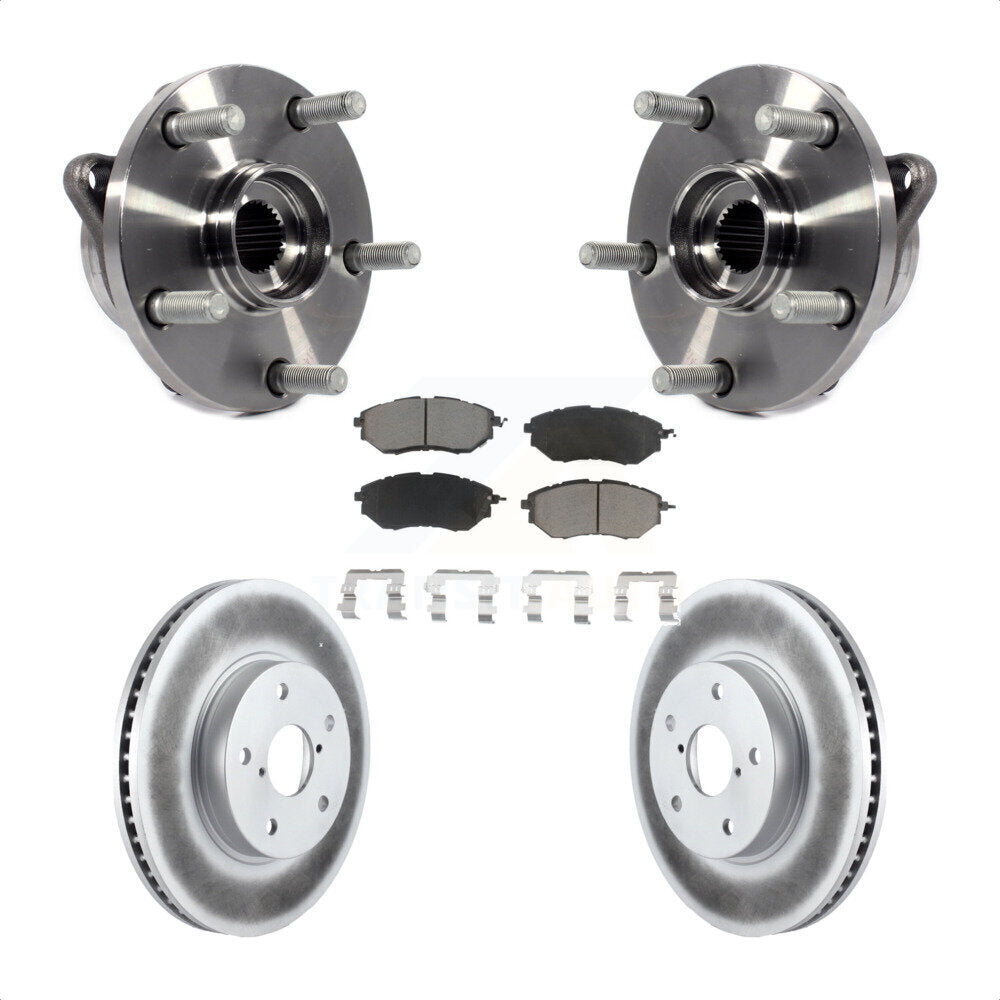 Hub Bearing Assembly Coat Brake Rotor Pads Front Kit For 2015 Subaru Legacy 2.5L