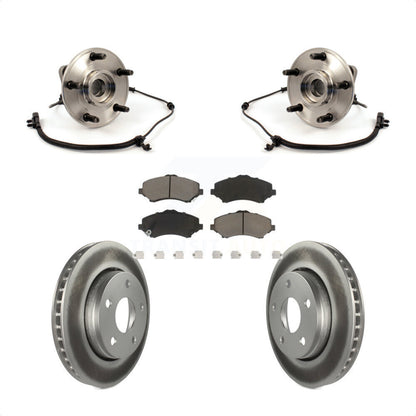 Hub Bearing Assembly Coat Brake Rotor Pads Front Kit For 2007-2010 Jeep Wrangler