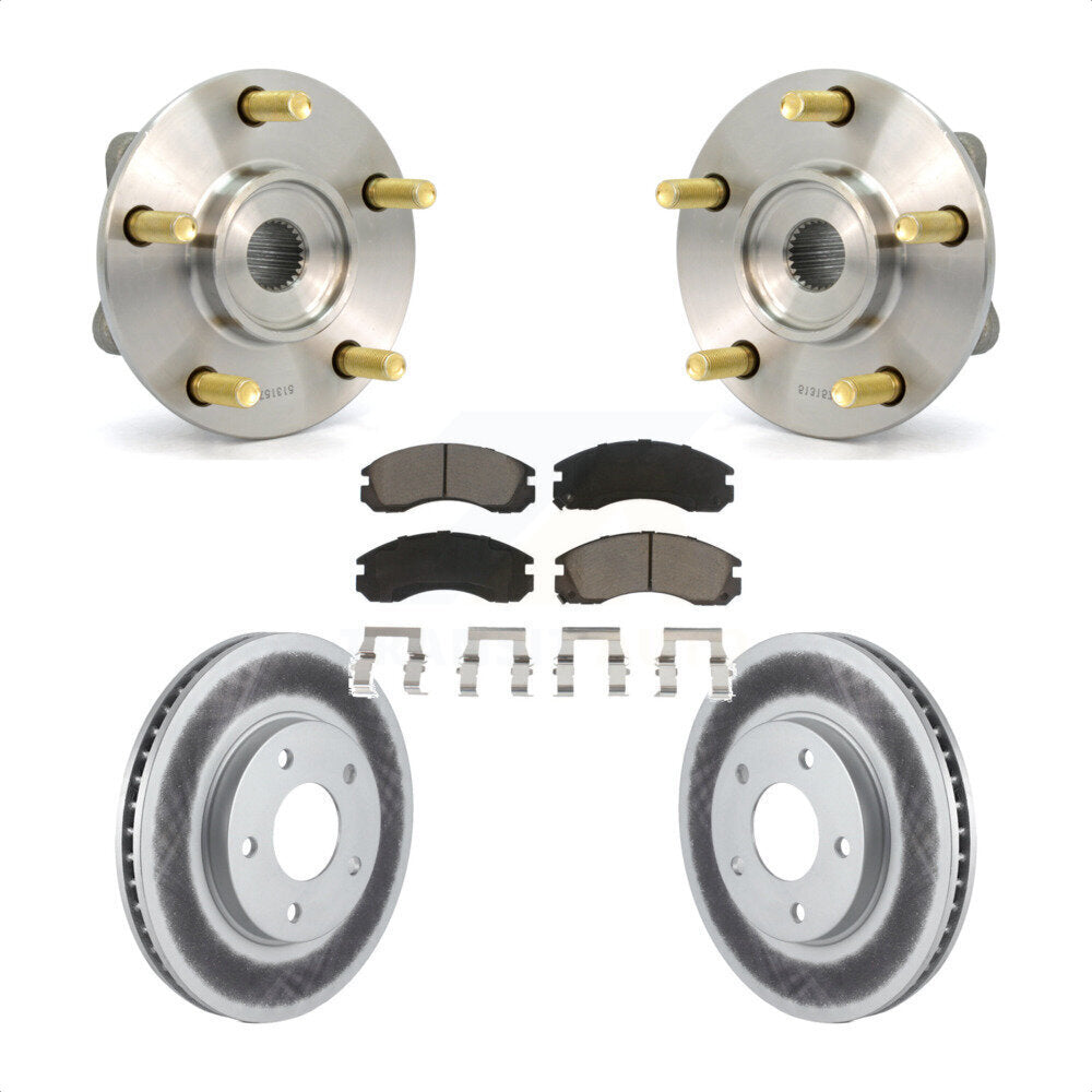 Hub Bearing Coated Brake Rotor & Pads Front Kit For 2000 Mitsubishi Eclipse 3.0L