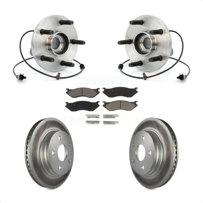 Hub Bearing Assembly Coated Brake Rotor And Pad Front Kit For 2006 Dodge Durango