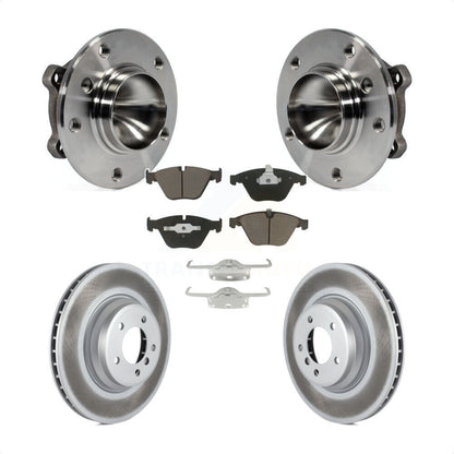 Hub Bearing Assembly Coated Brake Rotor & Pads Front Kit For BMW 335i 335is 335d
