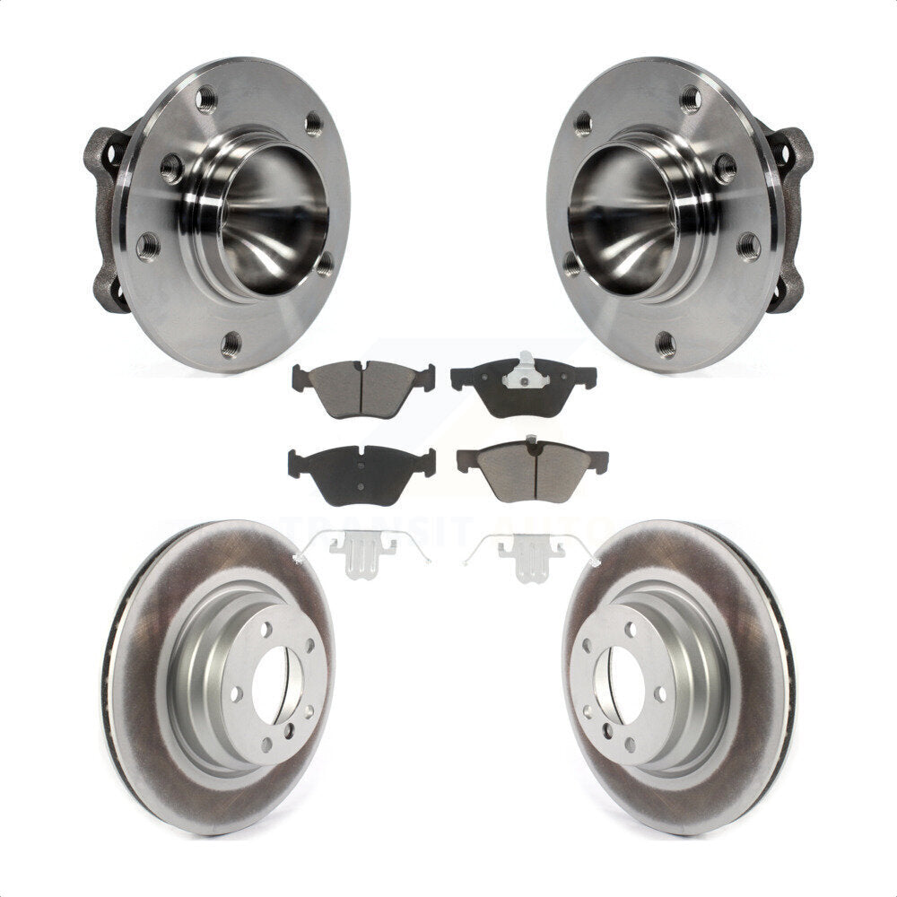Hub Bearing Assembly Coated Disc Brake Rotor And Pad Front Kit For 2006 BMW 330i