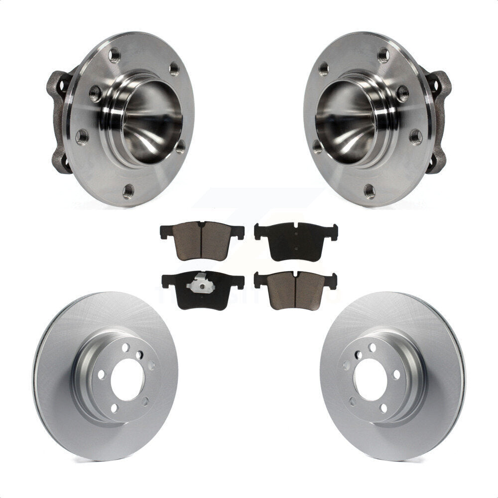 Hub Bearing Coated Brake Rotor & Pad Front Kit For 2012 BMW 328i Sedan with 3.0L