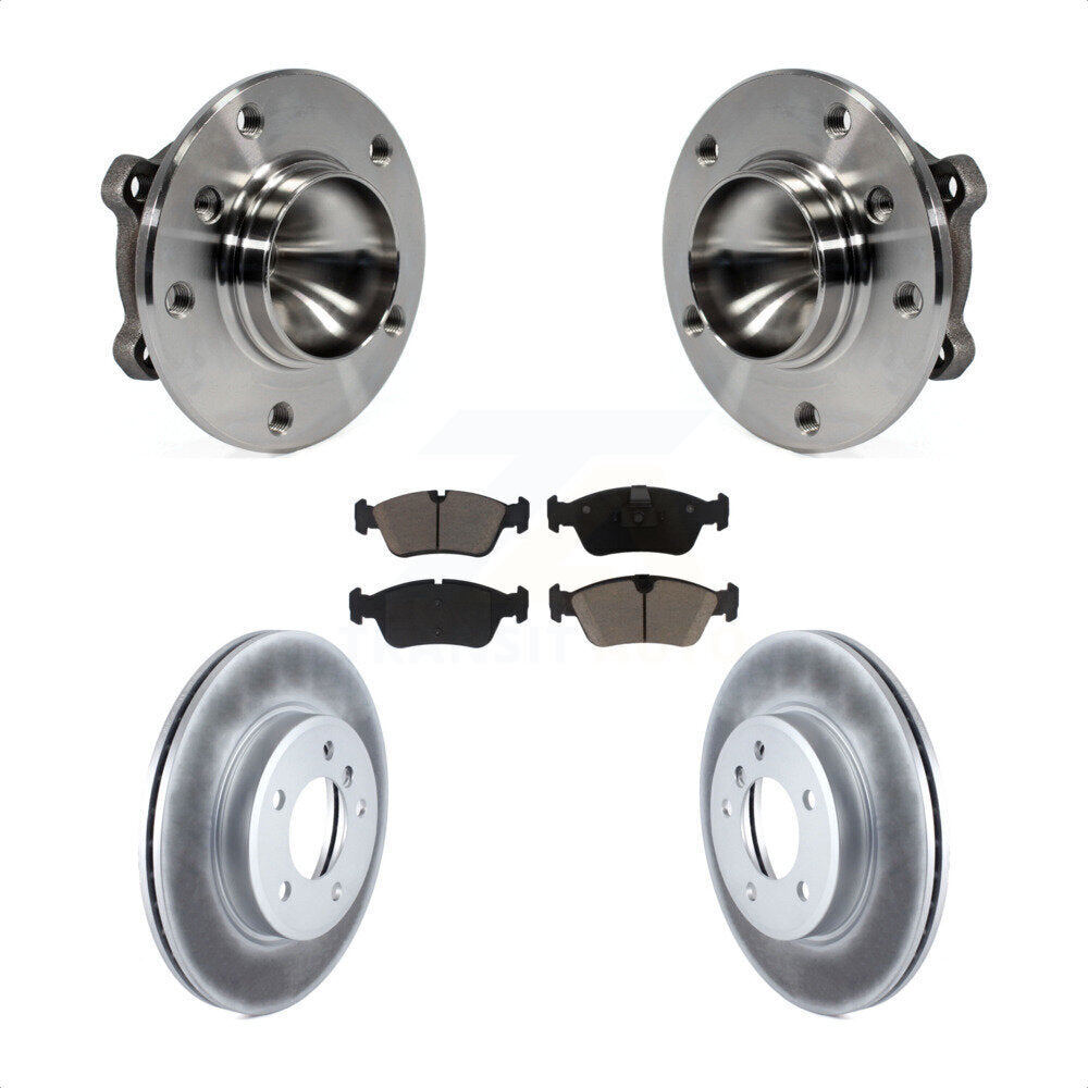 Hub Bearing Assembly Coated Disc Brake Rotor & Pads Front Kit For 2006 BMW 325Ci