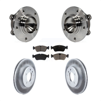 Hub Bearing Assembly Coated Disc Brake Rotor & Pads Front Kit For 2006 BMW 325Ci