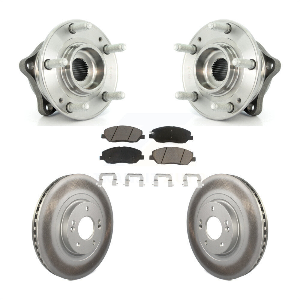 Hub Bearing Assembly Coat Brake Rotor Pad Front Kit For Hyundai Santa Fe XL 3.3L