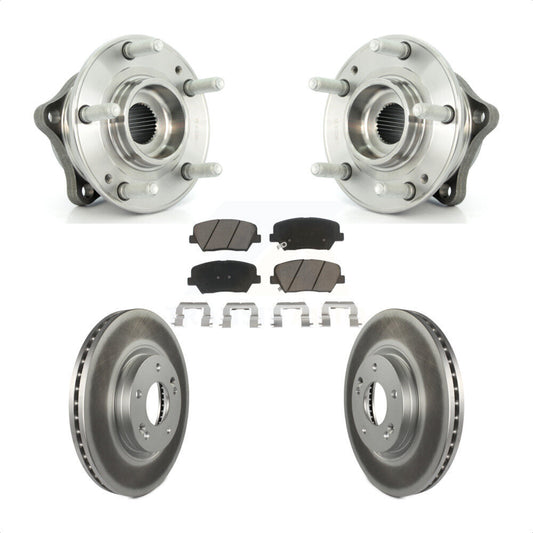 Hub Bearing Coated Brake Rotor & Pads Front Kit For Hyundai Santa Fe Kia Sorento